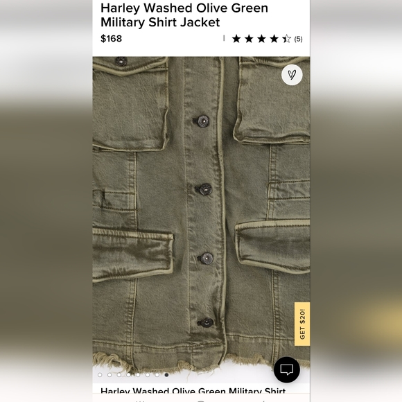 Free People Olive shirt jacket - Picture 7 of 8